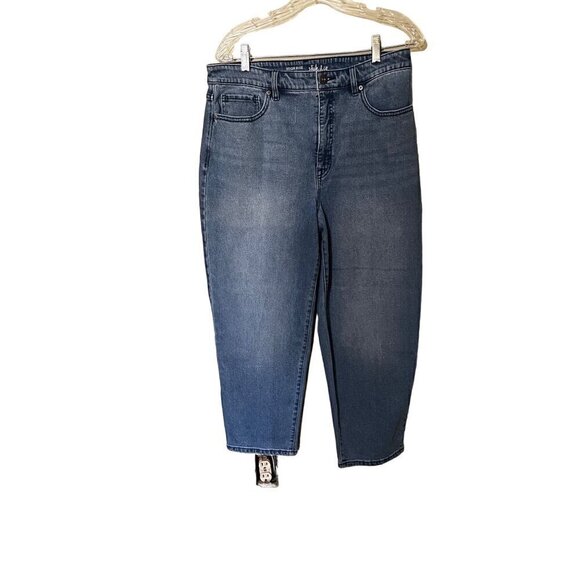 High-Rise Straight Leg Blue Denim Jeans Size 12 Style & Co - Picture 1 of 10